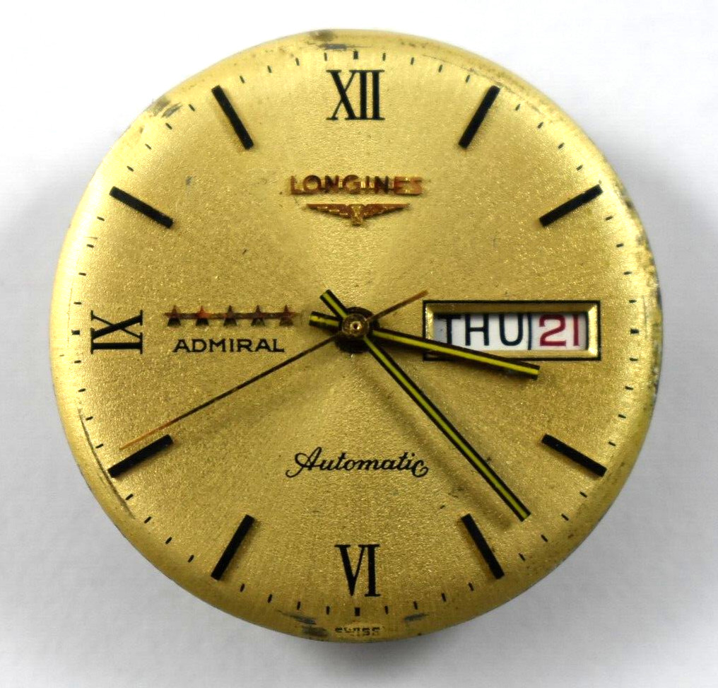 Vintage Longines Admiral Automatic Day Date 17J 503 Wrist Watch Movement lot.fp