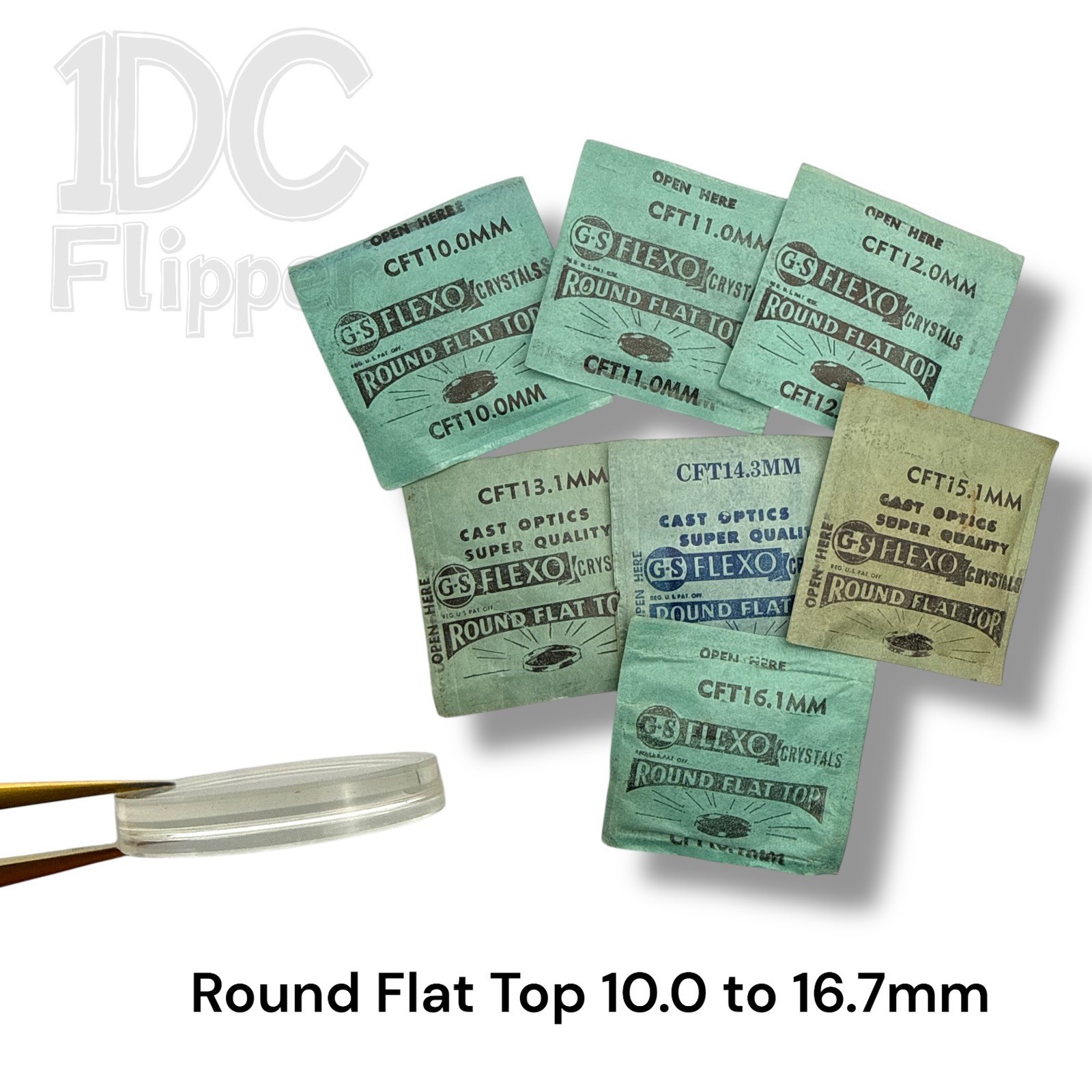 Round Flat Top Watch Crystal G-S Brand 10.0mm to 16.7mm NOS You Choose!