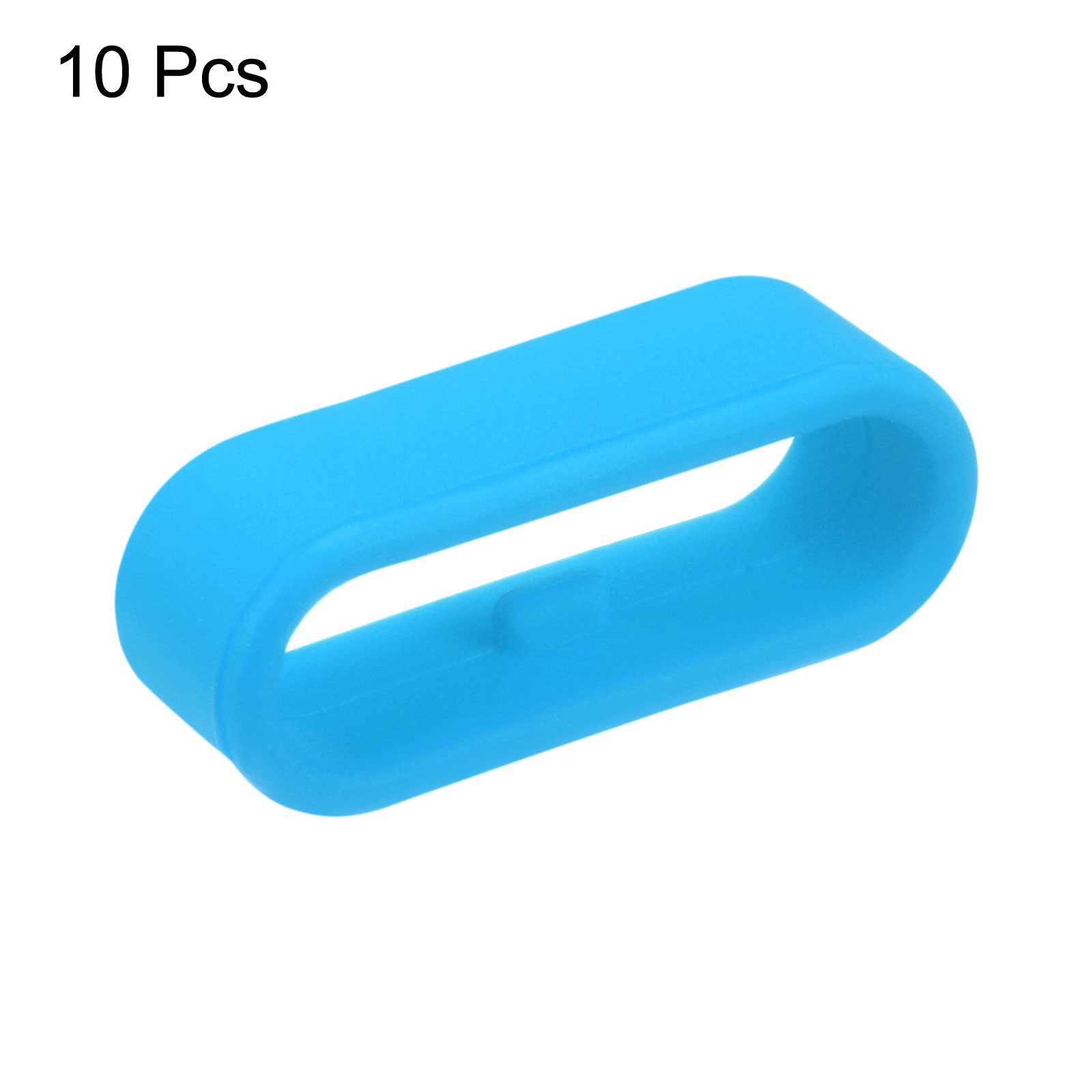 10Pcs Watch Band Strap Loops Silicone Fastener Rings for 20mm Band Light Blue