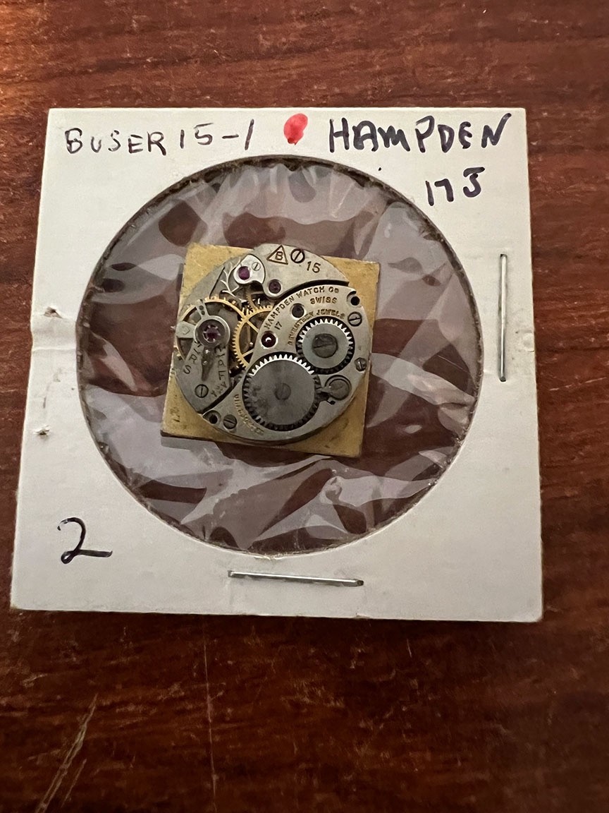 Buser Caliber 15 17J Watch Movement Branded Hampden for Parts Repair