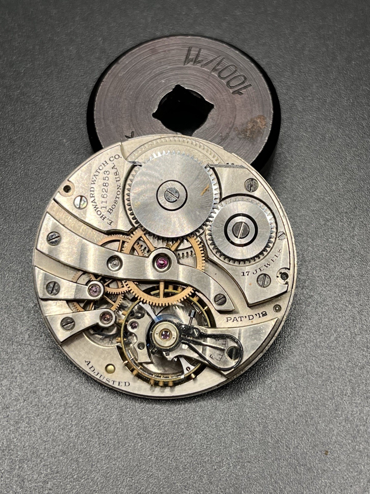 E. Howard & Co. Grade 7 Open Face 12 Size Pocket Watch 17 Jewel Movement (012)