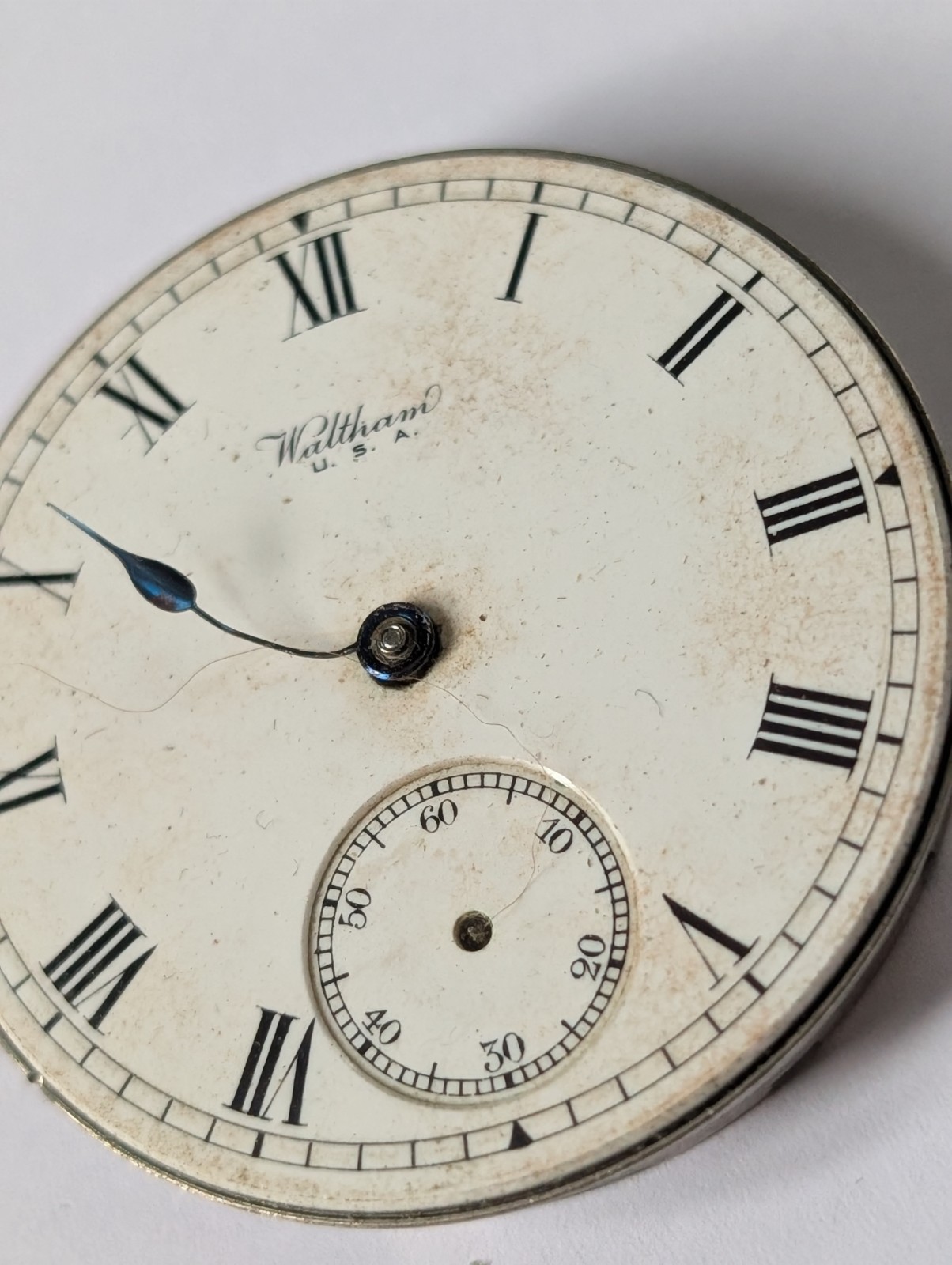 Vintage Waltham Equity 16s 7J Pocket Watch Movement (Spares/Repairs/Good Bal.)