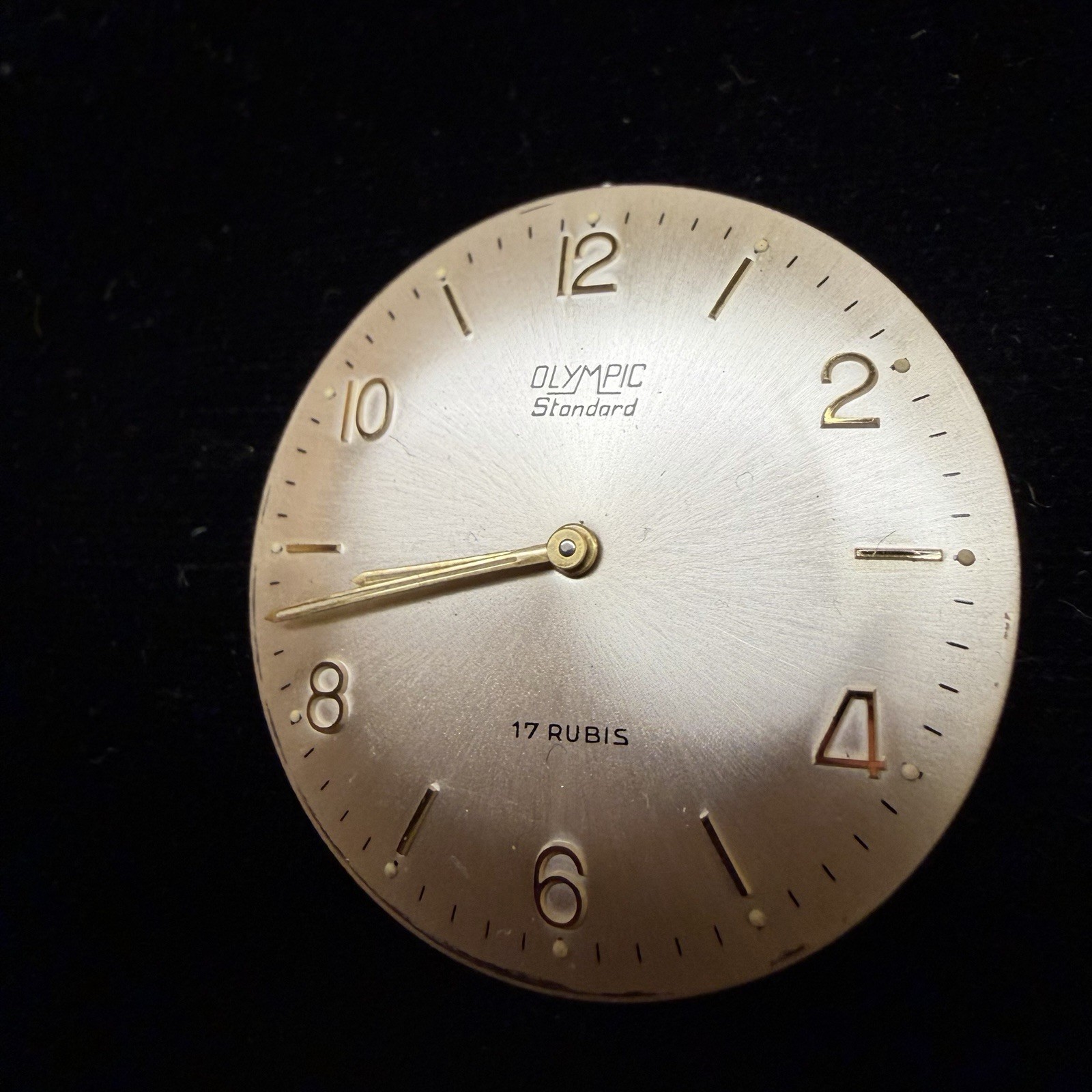 Vintage Olympic Standard 17 Rubis 17j Watch Movement & Dial 1950’s Parts Repair