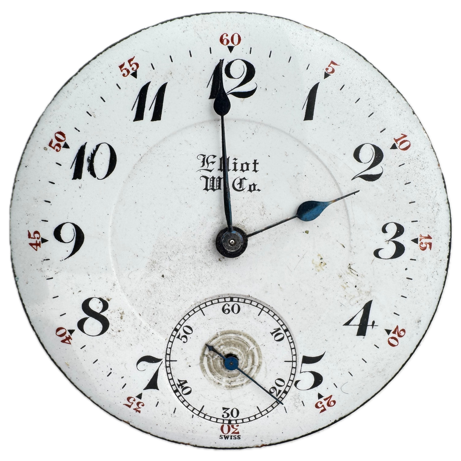 Antique Elliot Watch Co Double Sunk Dial Mechanical Pocket Watch Movement Swiss