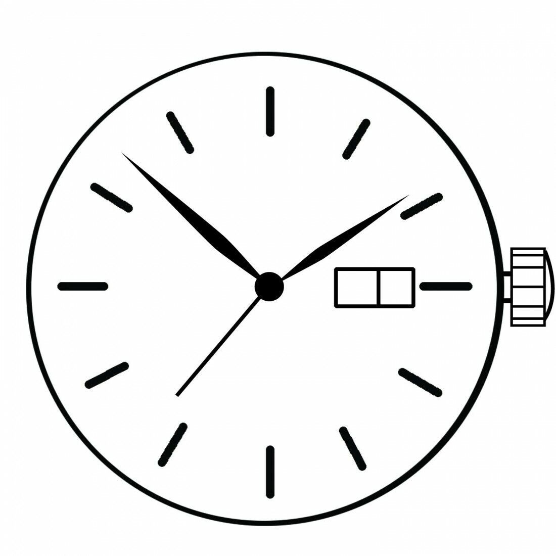 Hattori Epson TMI VD53 VD53C Watch Quartz Movement Date At 3/6/4:30
