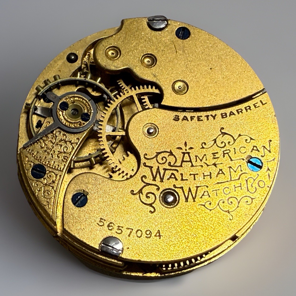 ⌚✨ Antique AMERICAN WALTHAM “Safety Barrel” Pocket Watch Movement + Dial