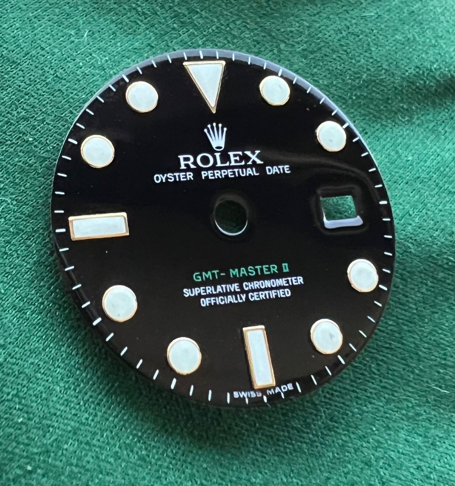Authentic Rolex GMT-MASTER II 16713 16718 Glossy Black & Yellow Gold Dial