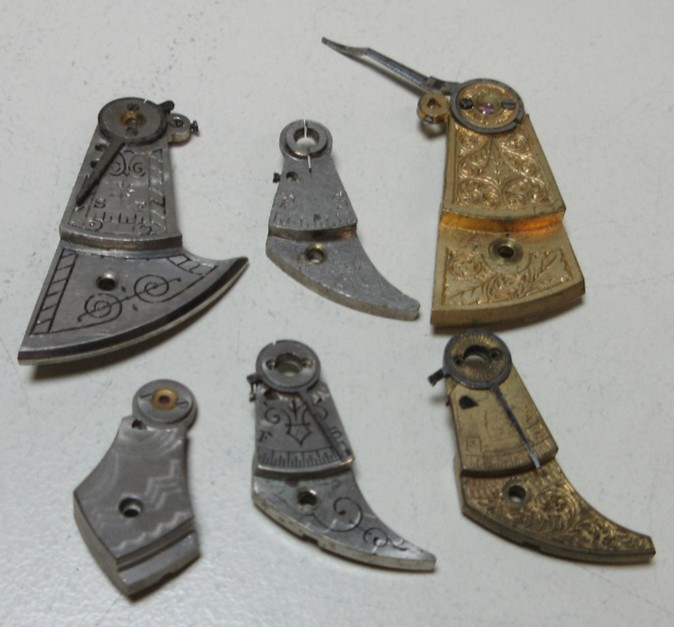 VTG LOT OF POCKET WATCH BALANCE COCKS BRIDGE WATCHMAKER REPLACEMENT PARTS #8
