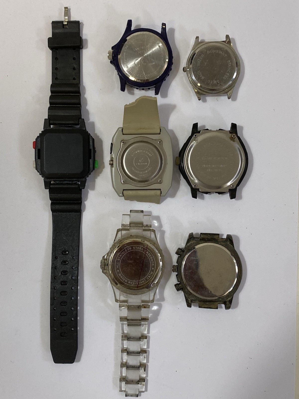 Lot of 7 Vintage Calypso Palinuro SK Mingrui Men’s Watches Parts Stock