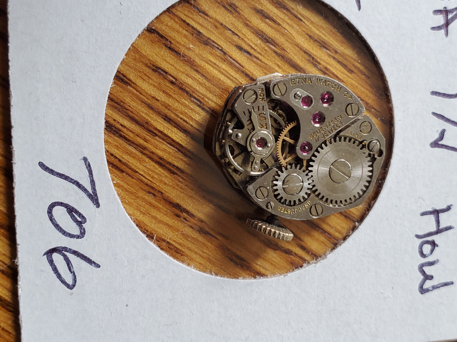 LADIES ETNA 17J HOW WRIST WATCH MOVEMENT #706