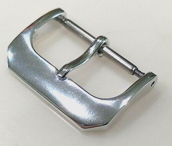 New 20mm Square Modern Polished White Silver Tone Watch Band Replacement Buckle