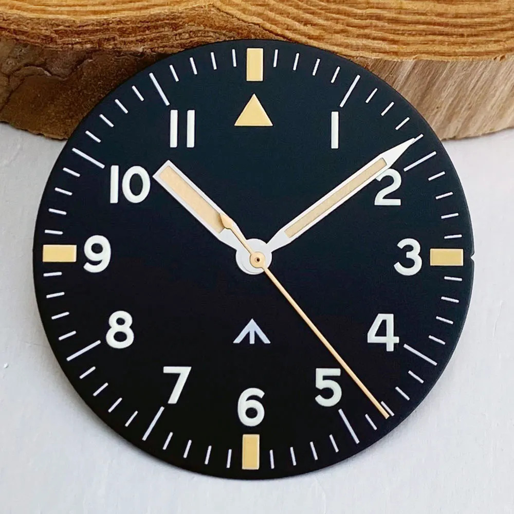 Tandorio New 33.5mm No Logo Blue/Black Mod Watch Dial For VH31/PT5000/NH35 NH36