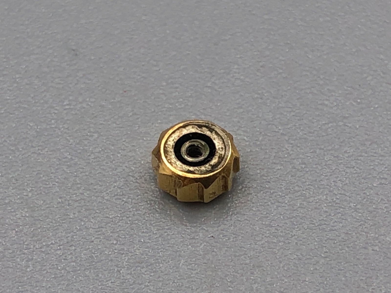 VINTAGE NOS 60S 70S UNIVERSAL GENEVE BUZZSAW GOLD PLATED WATCH CROWN 4.2MM /1MM