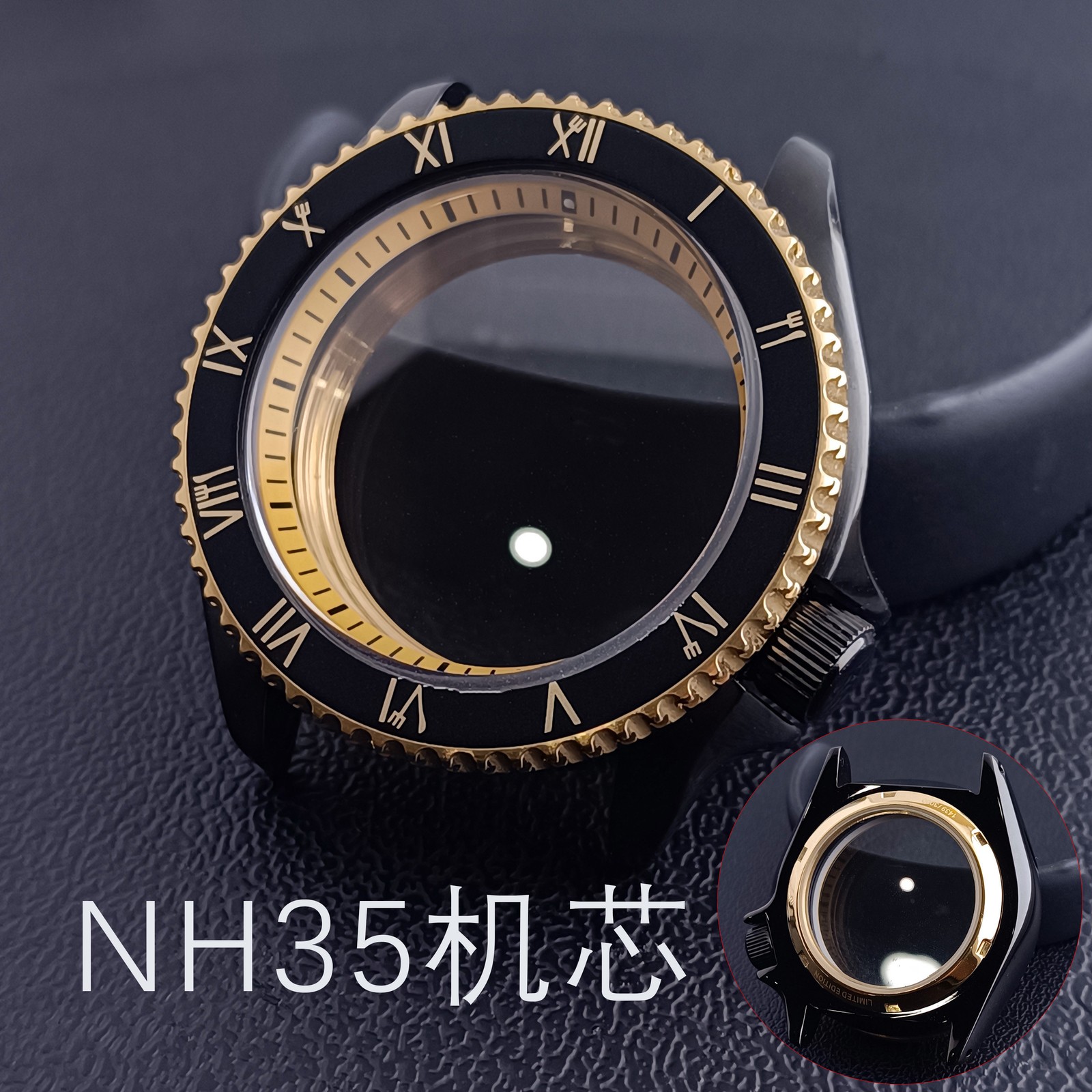 40.5mm Stainless Steel Watch Case Sapphire for Nh35 Nh36 Movement 28.5mm Dial