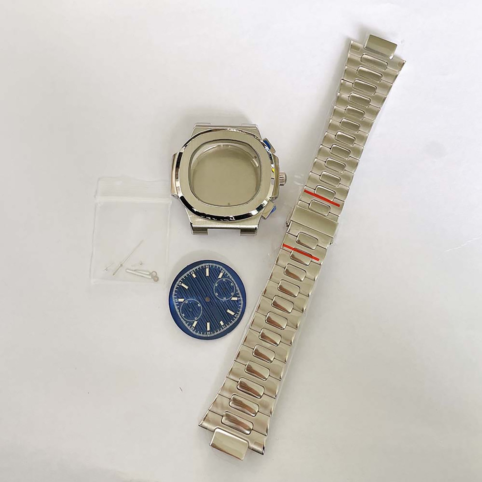 41MM Steel Watch Case Watch Strap Set with Dial Watch Hands For VK61 Movement
