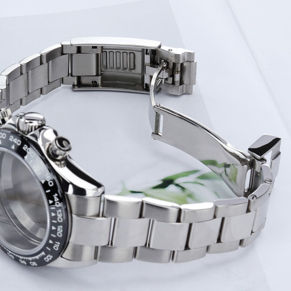 39mm Pilot Watch Case Band Classic Silver Quartz Sapphire For SII VK63 Movement