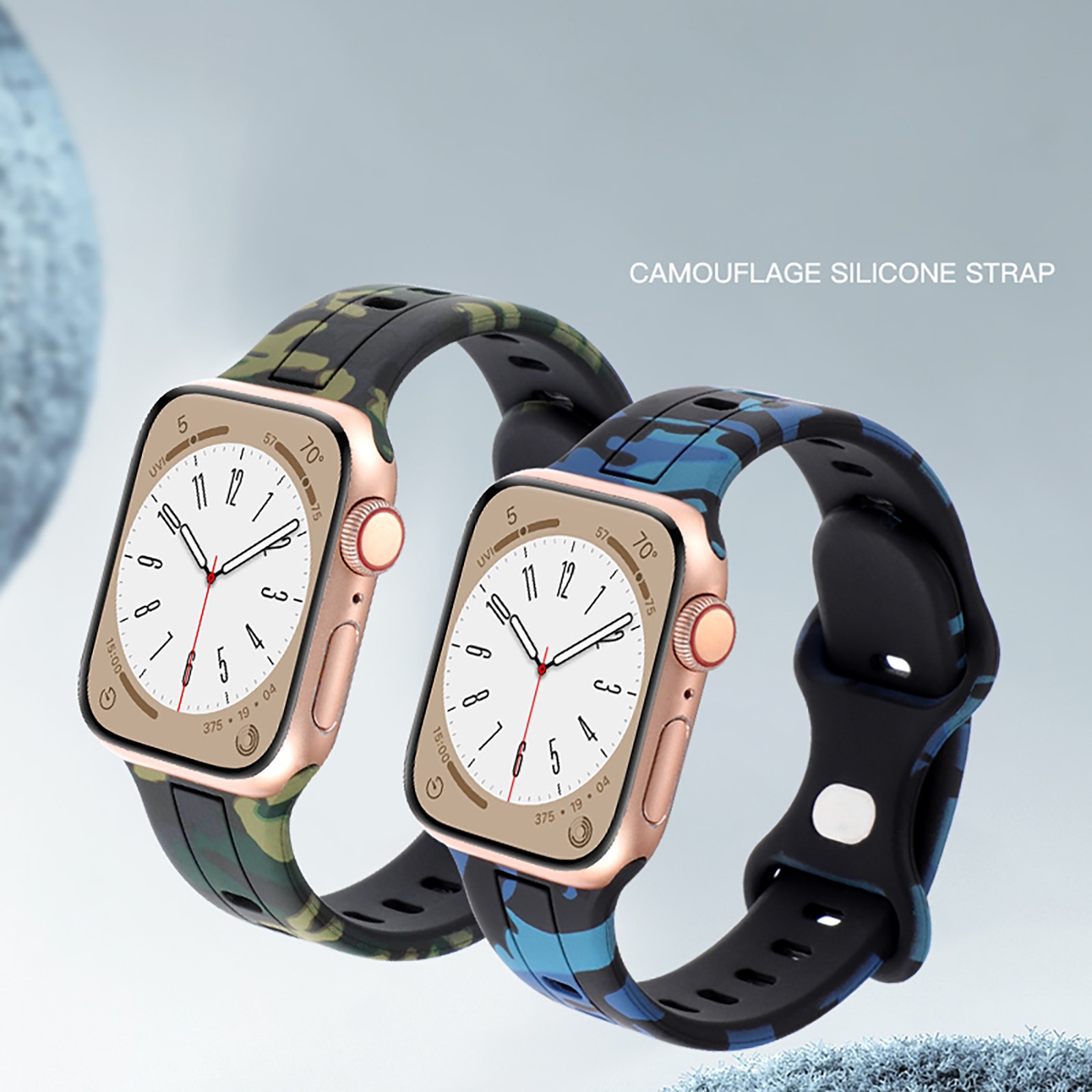 Silicone Camouflage Watch Strap Watch Accessories For iWatch 8/7/6/5/4/3/2/1/SE