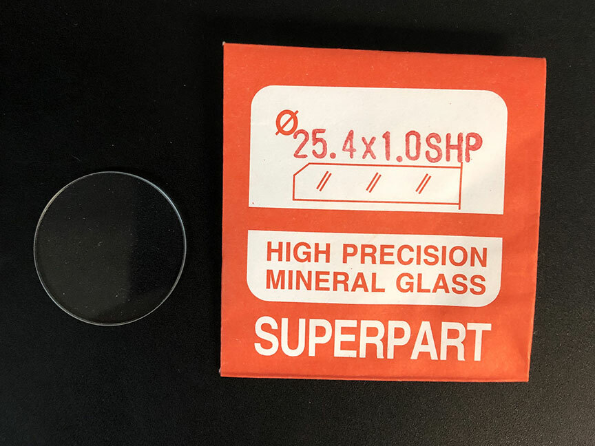 1.0mm Thick Flat Round Mineral Glass Watch Crystal 25.1mm – 26.0mm Diameter