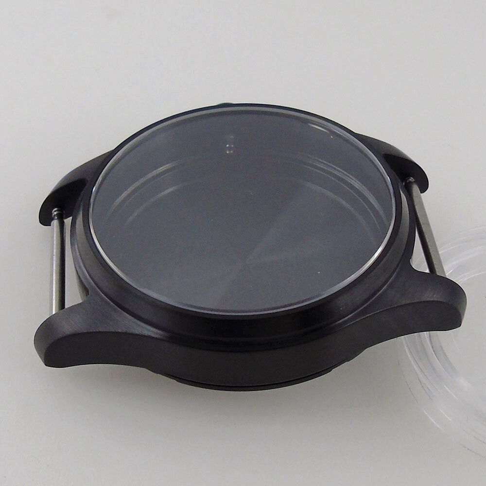 39mm Black PVD Sapphire Glass Watch Case Fit Japan NH35 NH36 (Case+dial+hand)