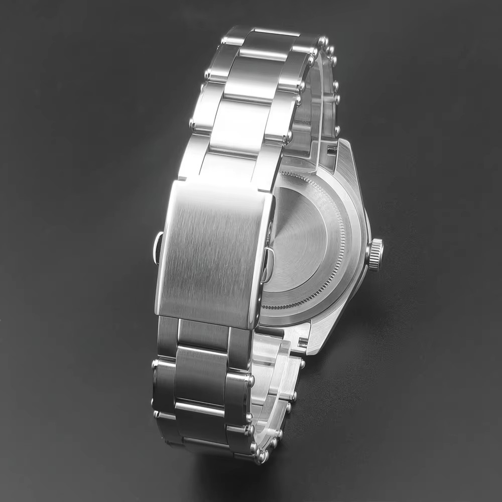 39Mm Silver Sterile Watch Case Domed Sapphire Glass Fit NH35 NH36 NH34 ETA2824 P