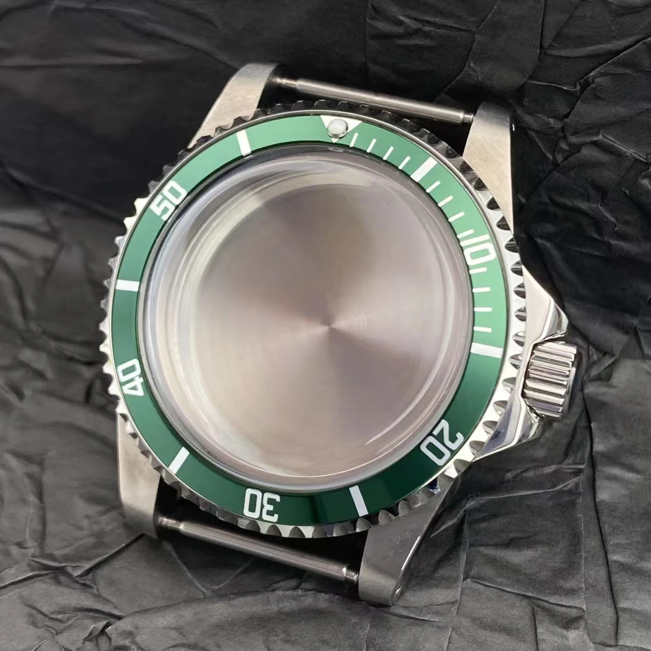 39.5Mm NH35 Case SUB GMT 120-Click Vintage Dome Acrylic Glass Watch Case for NH3