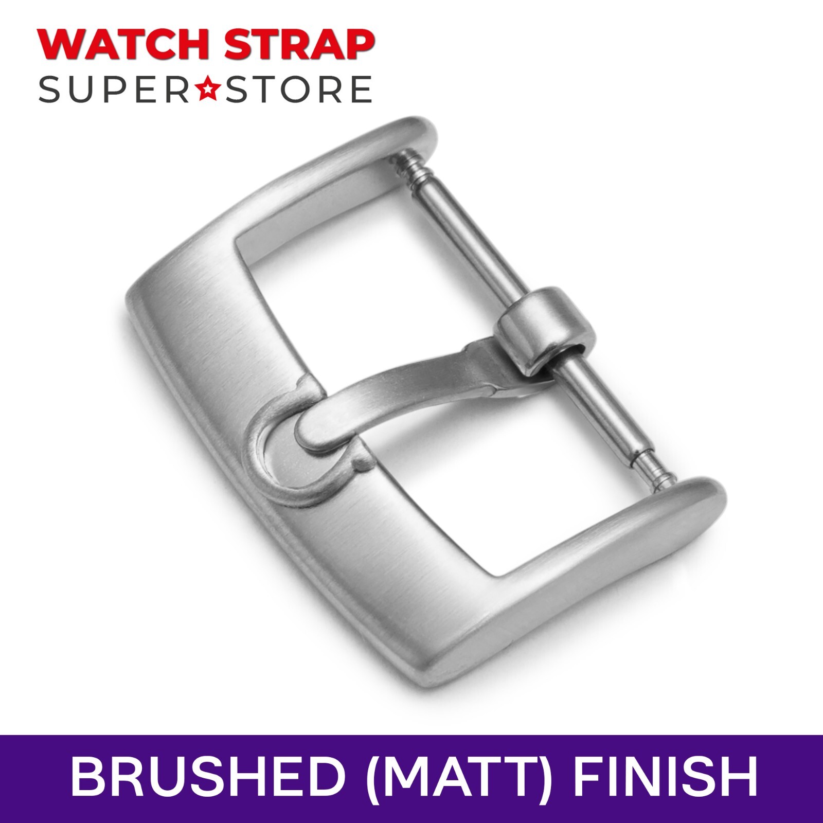 Matt 18mm SILVER BRUSHED Buckle For OMEGA Leather Watch Strap Band Clasp Pins