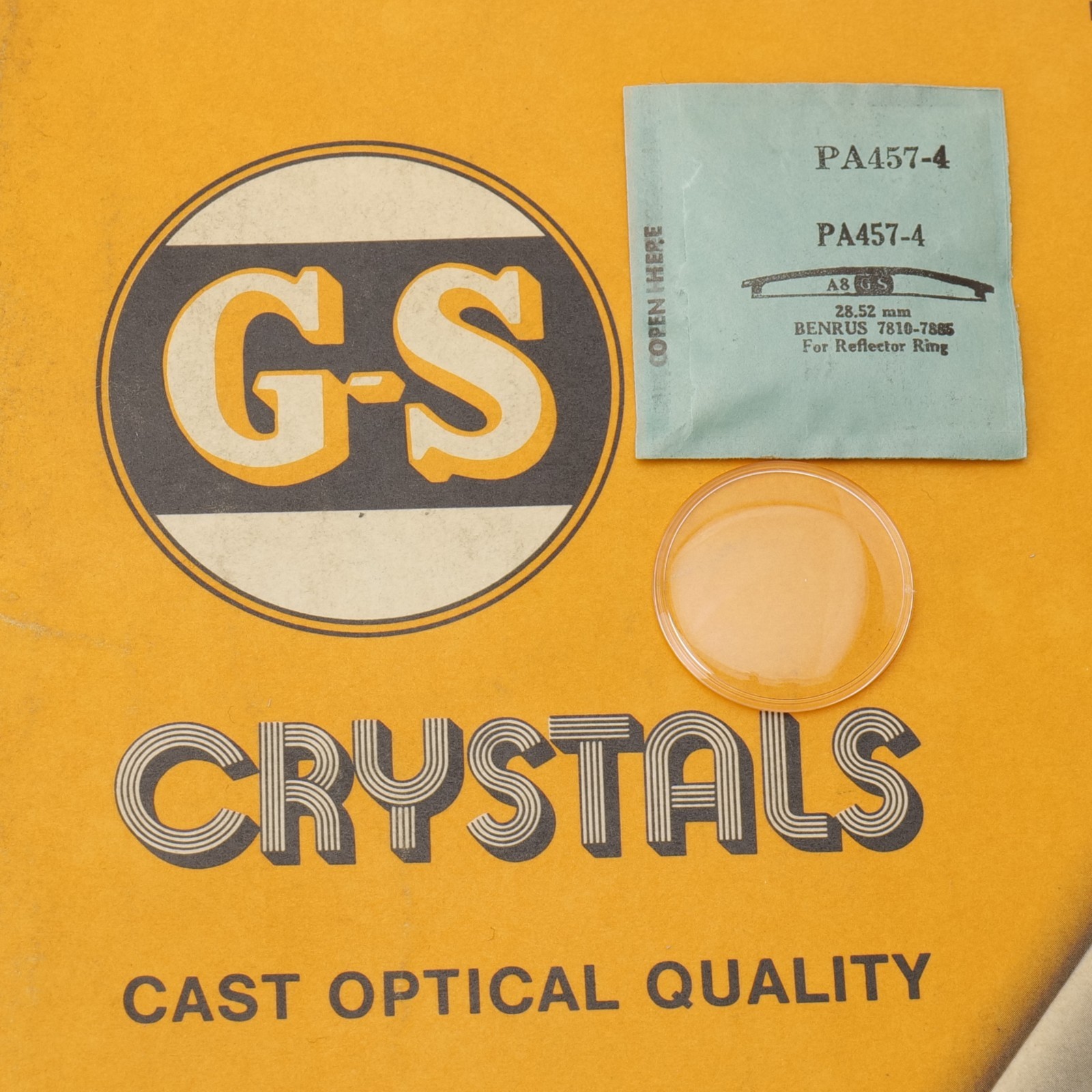 NOS GS Watch Crystal PA457-4 Benrus 7810-7885 28.52mm New Old Stock (PA1D16)