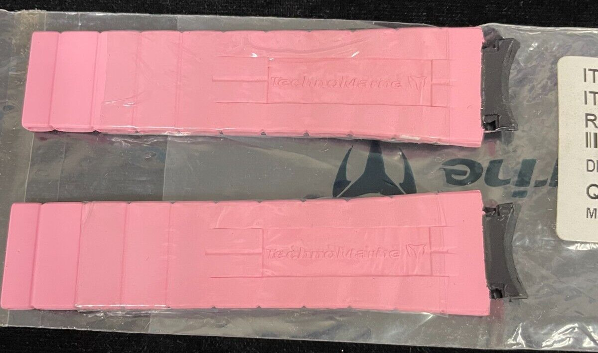 TECHNOMARINE GENUINE PINK SILICONE STRAP MODEL # 3207 WITHOUT BUCKLE