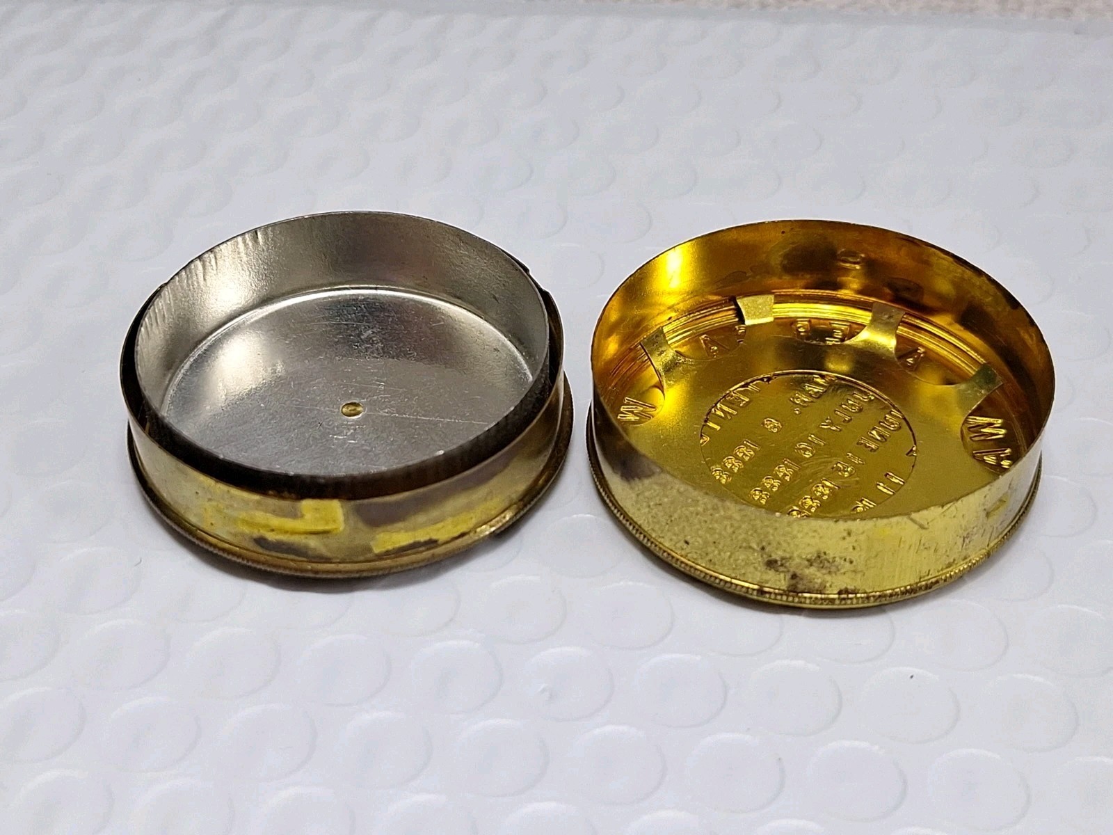 American Waltham Watch Co. Pocket Watch Movement Holder Container Tin 16s EMPTY
