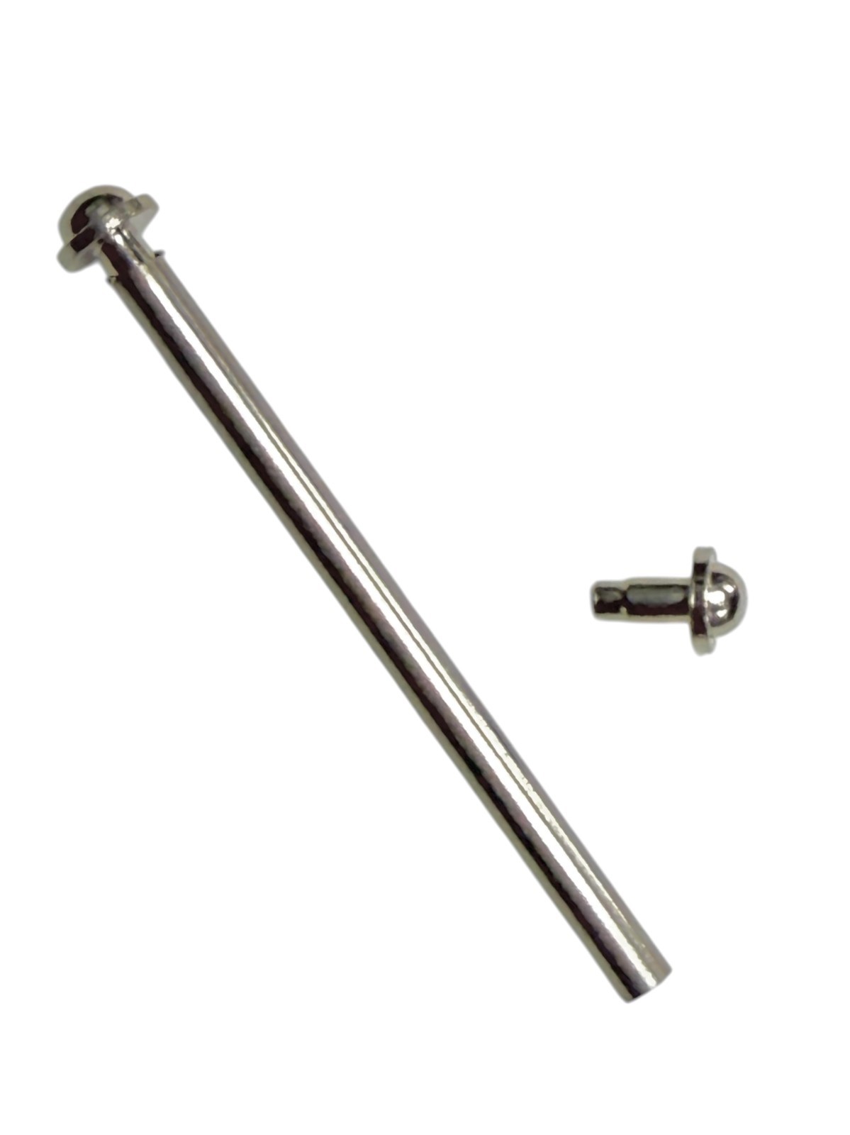 2PCS Stainless Steel Push-In Spring Bars – 24mm Watch Band Pins, Silver Tone