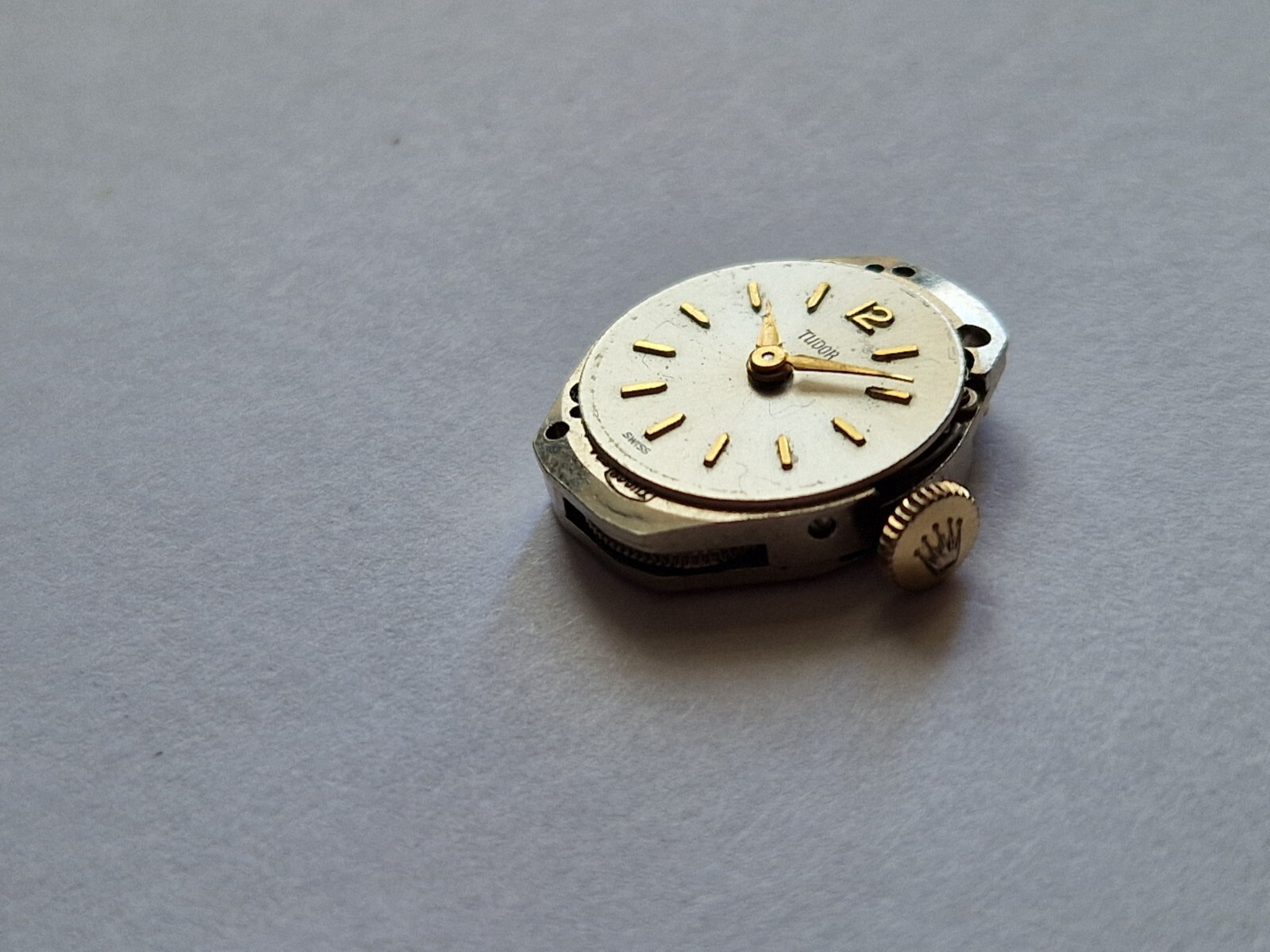 Vintage Ladies TUDOR watch movement complete and genuine Rolex crown
