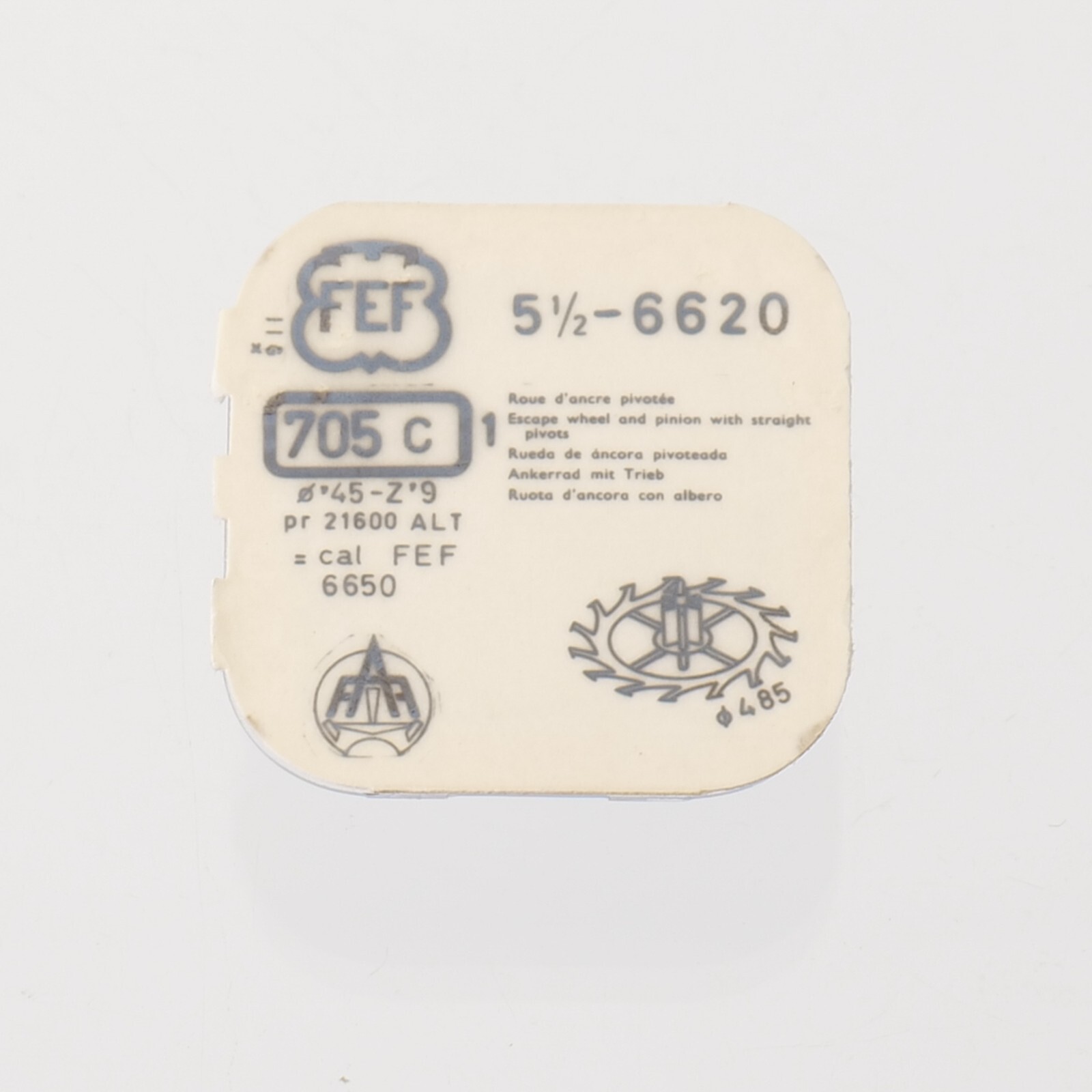 FEF 6620, 6650, Elgin 316 Escape Wheel Watch Part New Old Stock Bestfit 705/1166