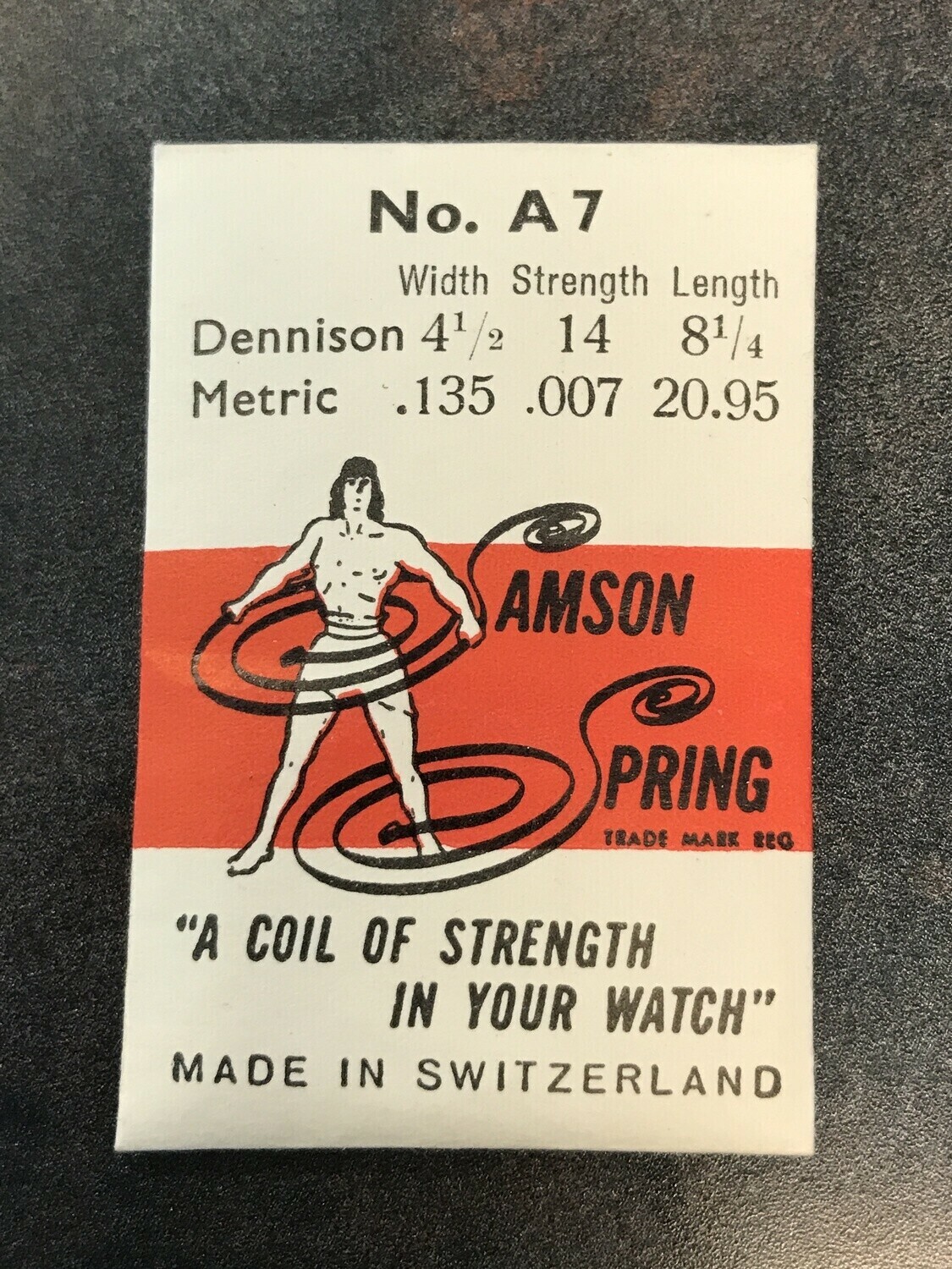 Samson Mainspring No. A7 for A.S & Mido 7¾ ligne movements – Steel