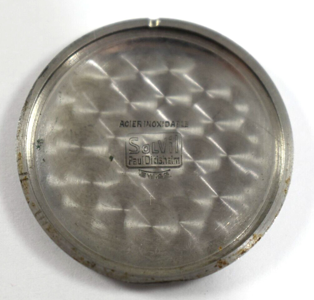 Vintage Solvil Paul Didisheim Stainless Steel Watch Snap Back 31.20mm lot.ez