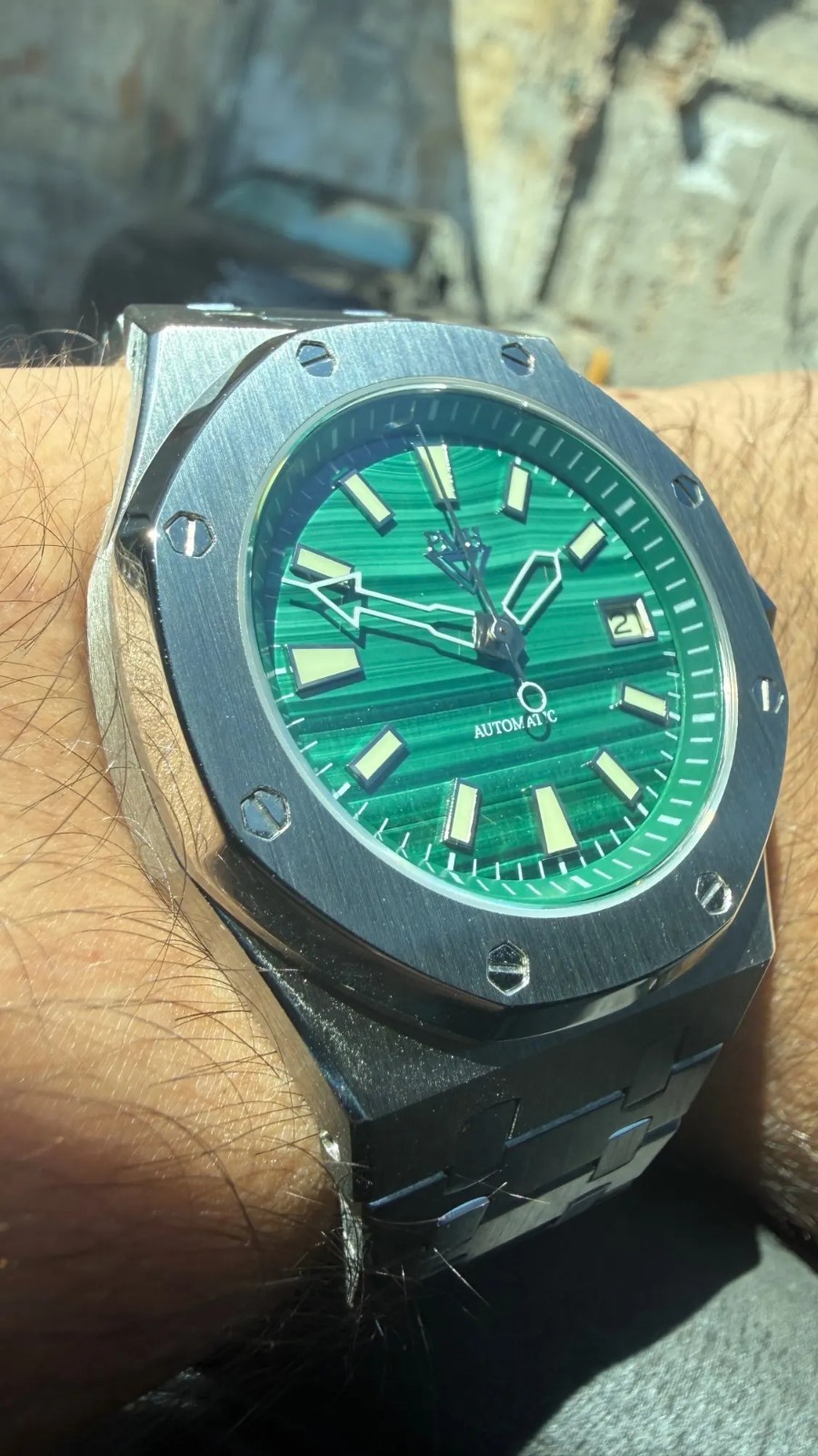Green Luminous Watch Hands Skeleton White For NH35 NH36 Hand Replacement