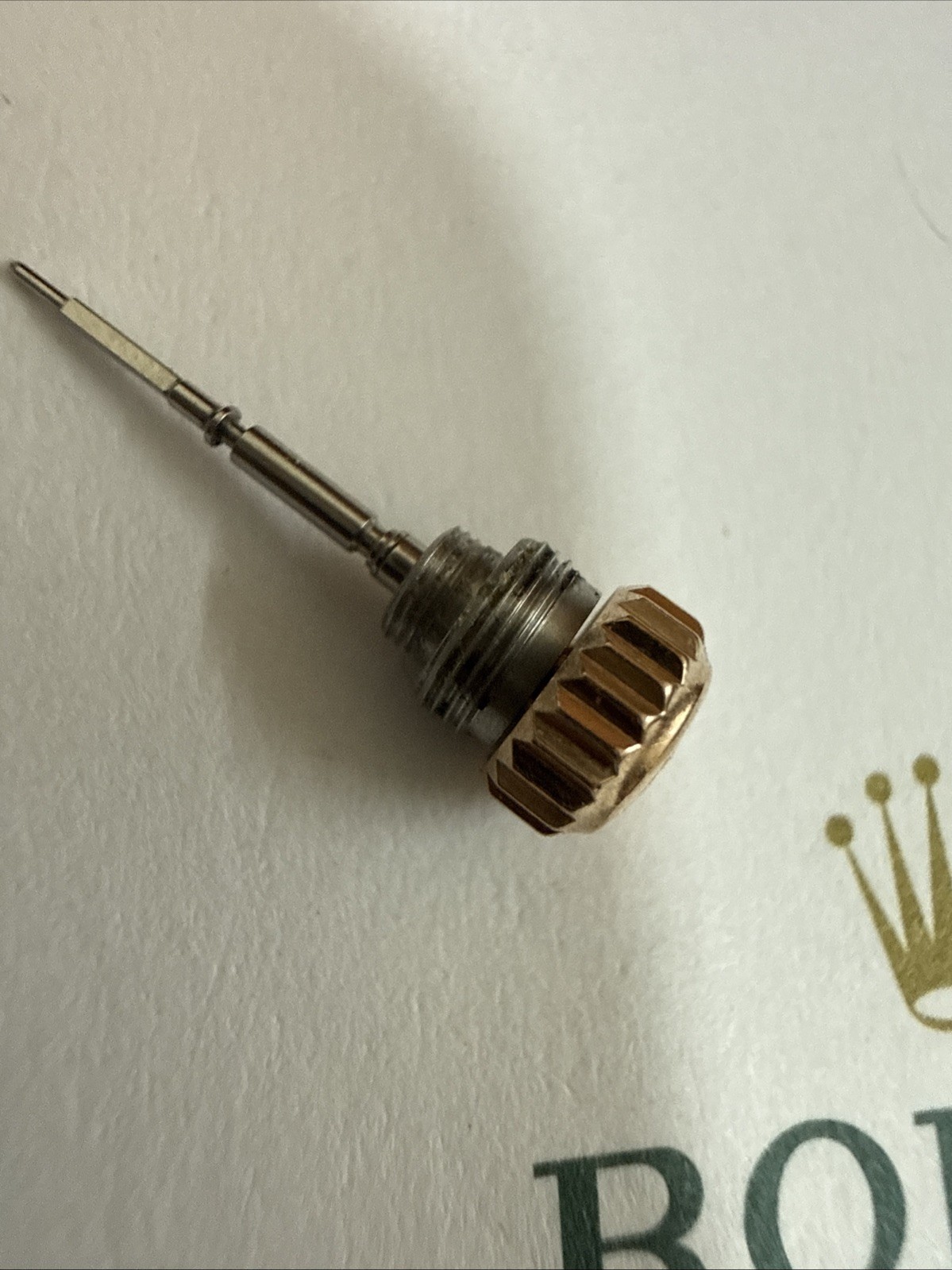 GENUINE Authentic Rolex 3135 201 Stem With Pink Crown And Tube For 34 mm Watch