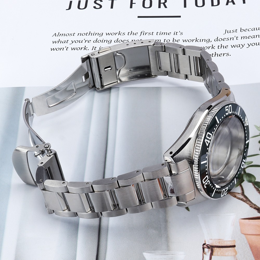 40.5mm Classic Watch Cases+STEEL BAND Ceramic Prospex Style For Seiko NH35 NH36