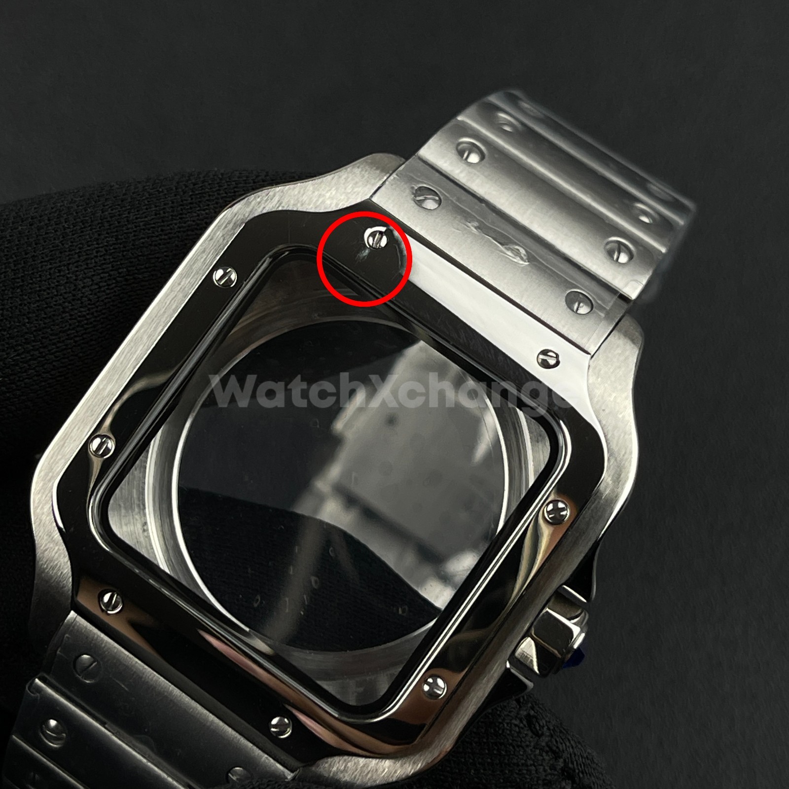 Silver 38mm Square Watch Case Stainless Steel NH35 4R35 NH36 4R36 Movements