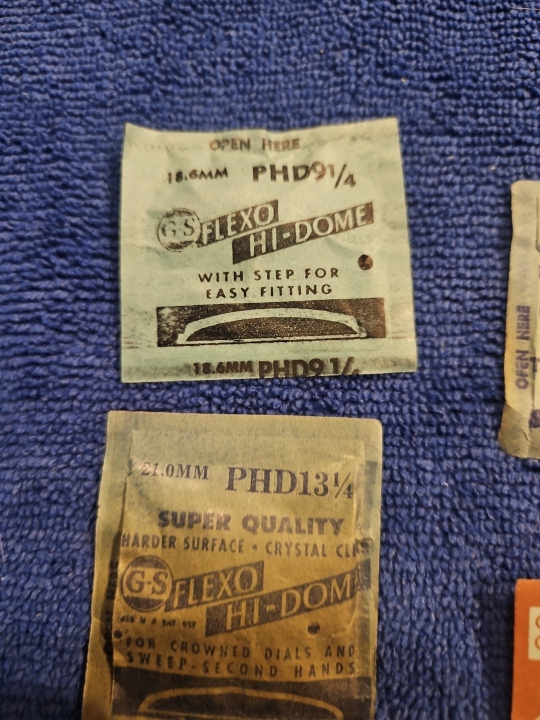 GS Flexo Watch Crystals Lot 7 NOS Hi Dome Lo Dome Flat Top Assorted Sternkreuz