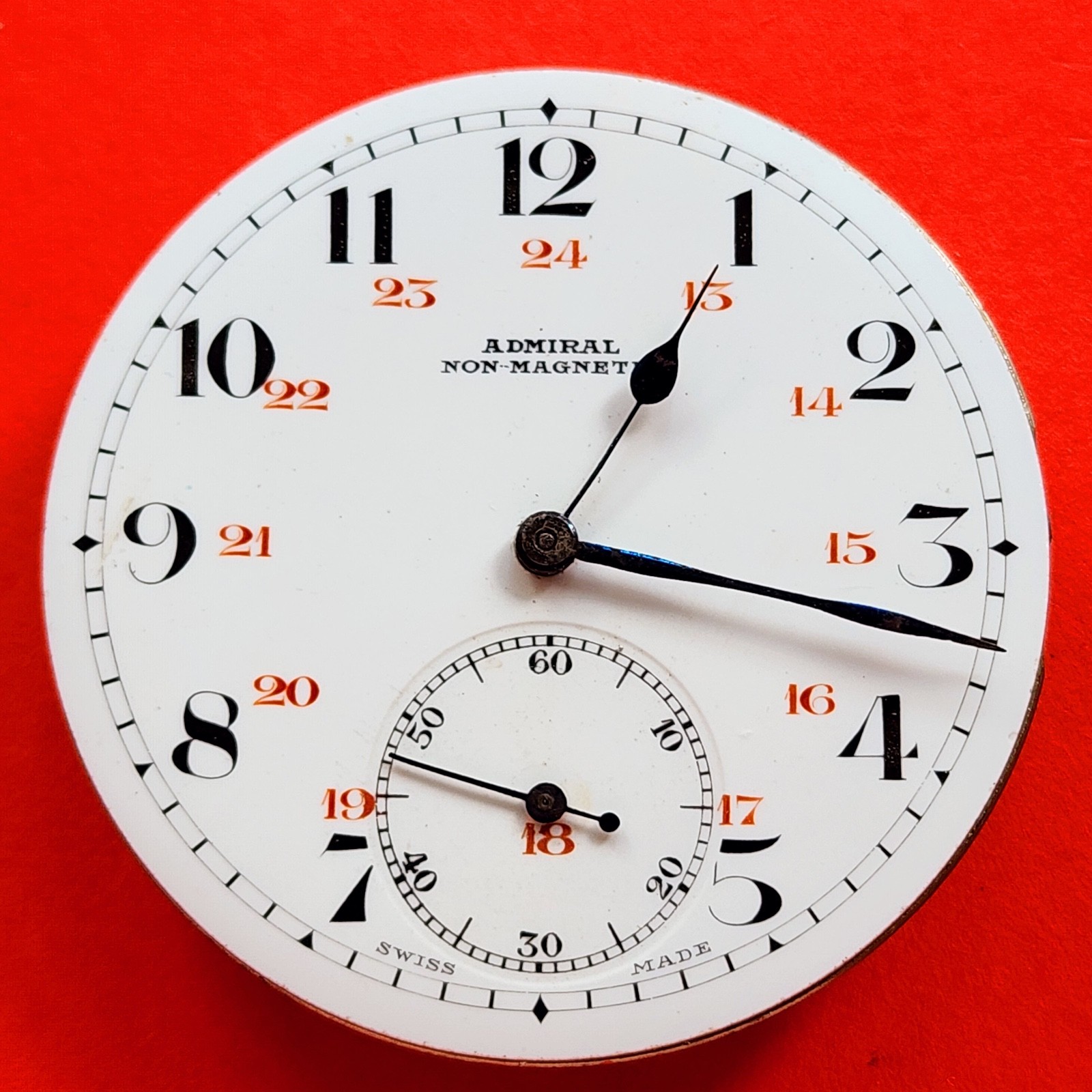 Admiral Pocket Watch 15s Movement Tact Watch Co Balance Wheel Dial Hands Parts