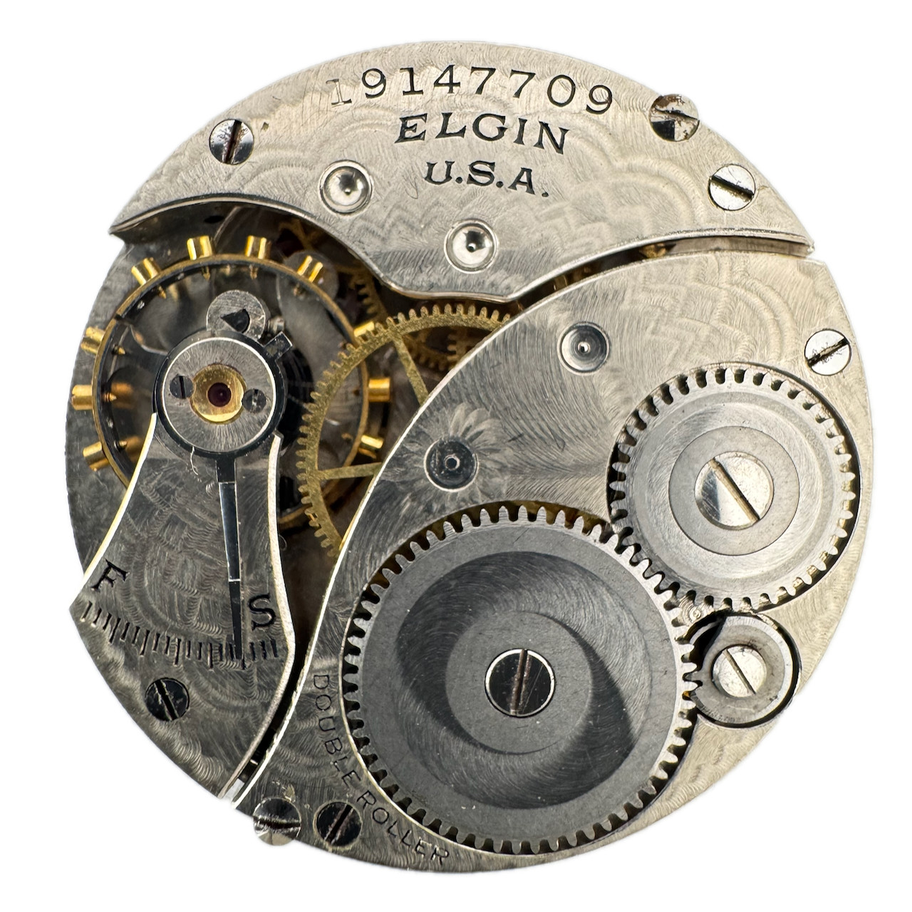 Antique 0s 1917 Elgin 2 7j Mechanical Hunter Pocket Watch Movement 417 USA Runs