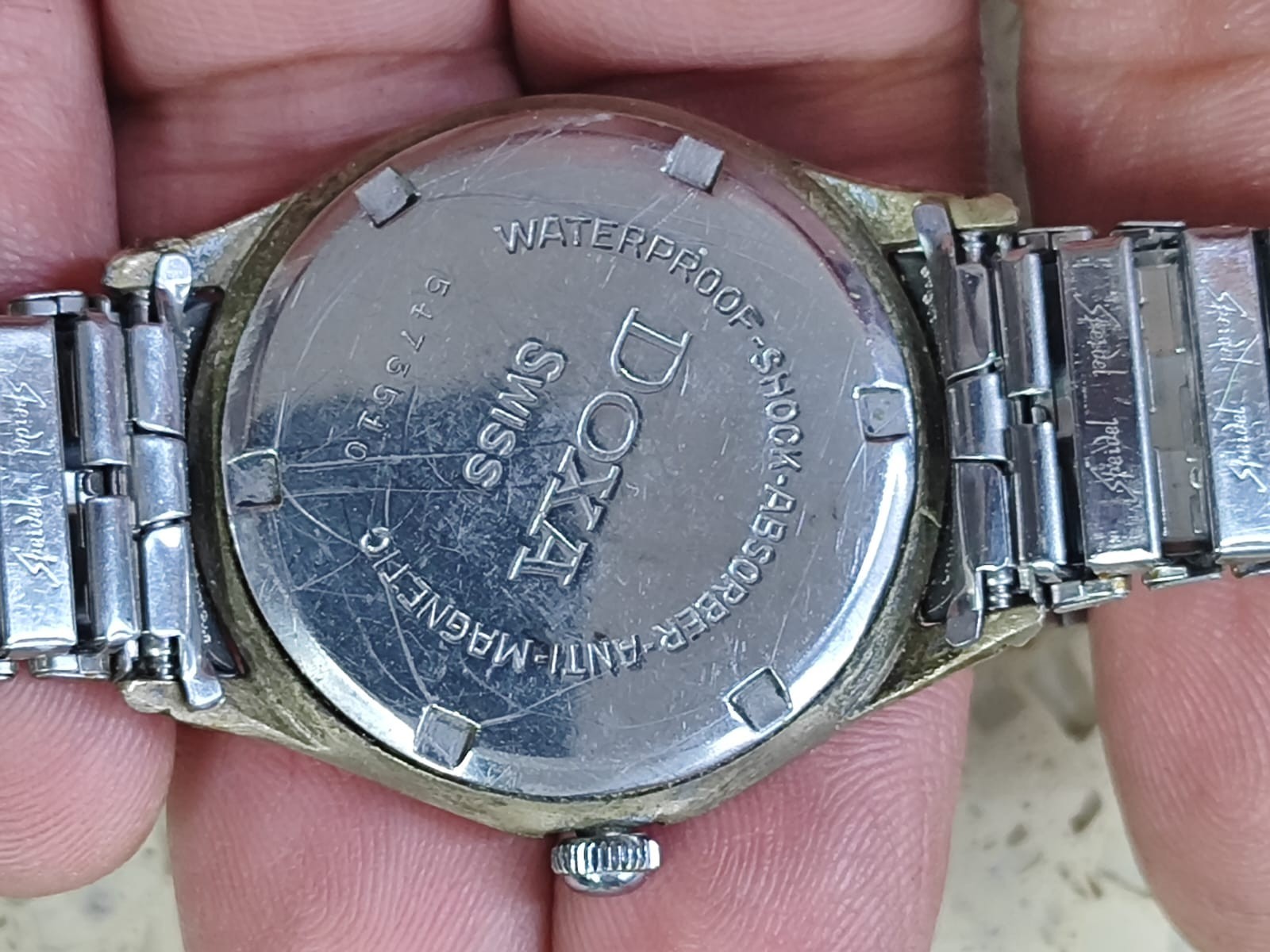 1950 DOXA Antimagnetic Mens watch 34mm Working Speidel band Cal 1/2 1147