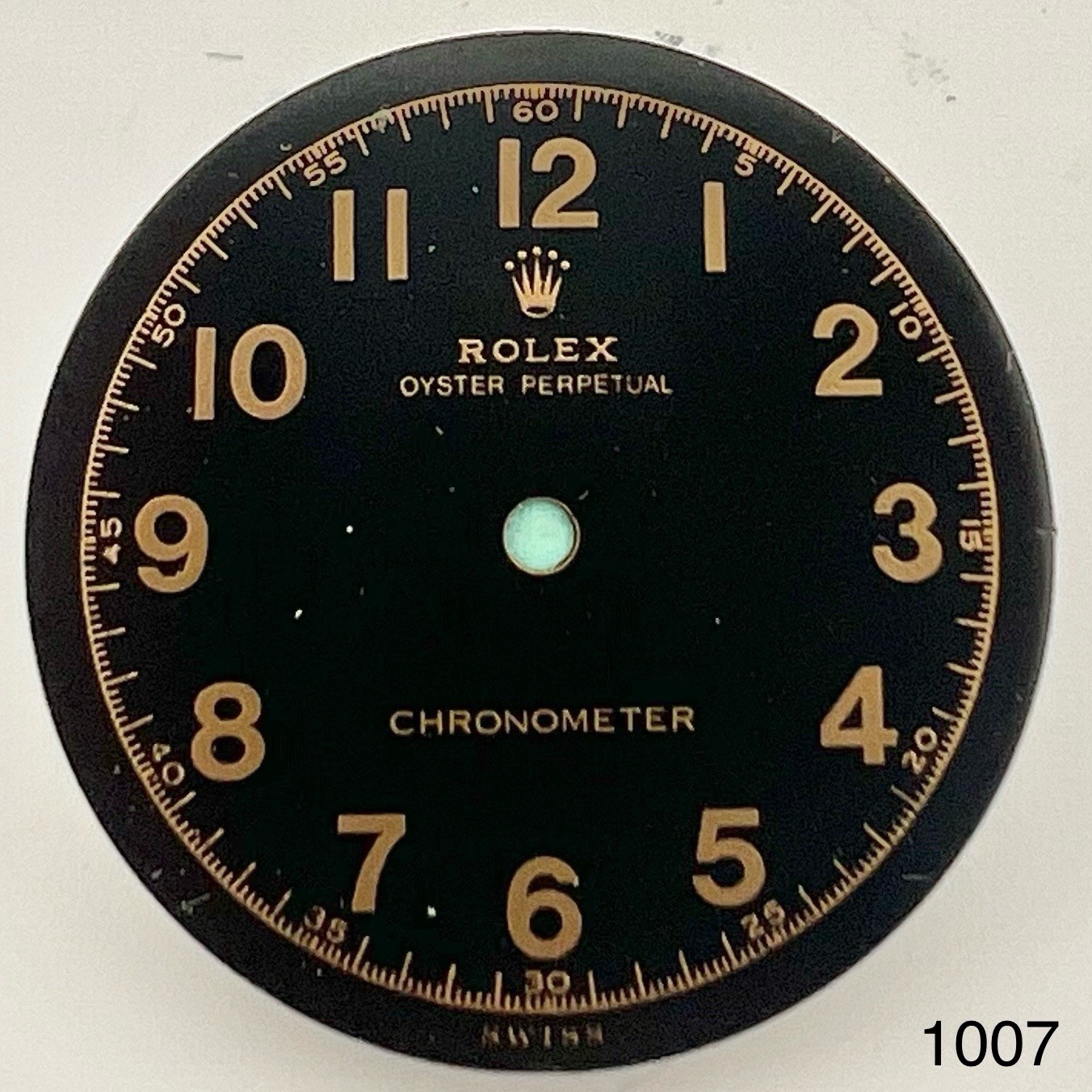 Vintage 25mm Rolex Oyster Perpetual Chronometer Bubbleback Satin Black Dial