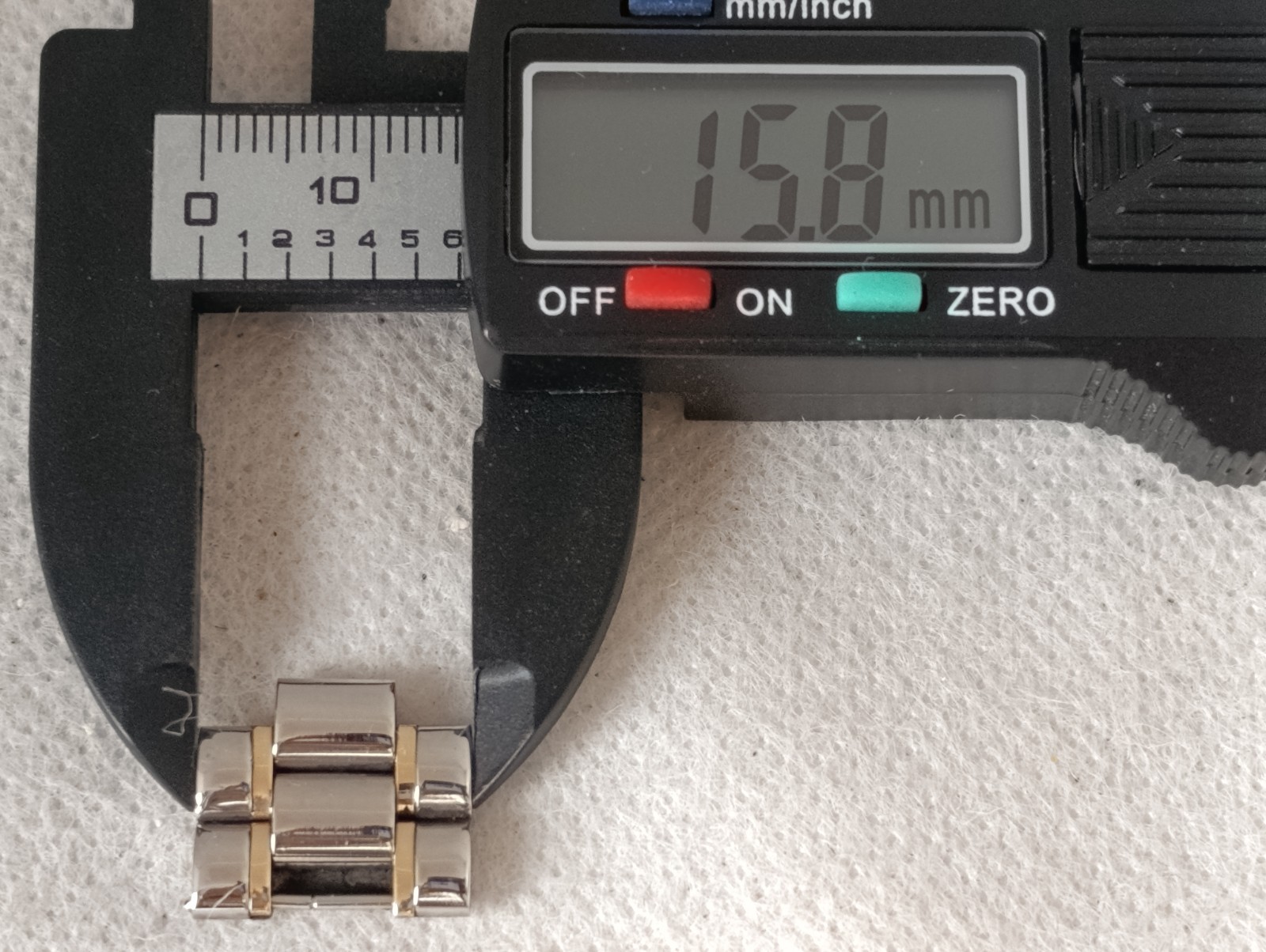 Omega Speedmaster 750mm Steel and Gold Jersey / Link. 15.5 x 10