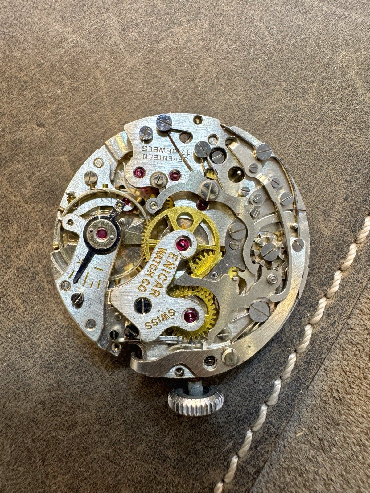 Vintage Enicar Valjoux 92 Swiss Made Chronograph Watch Movement Repair
