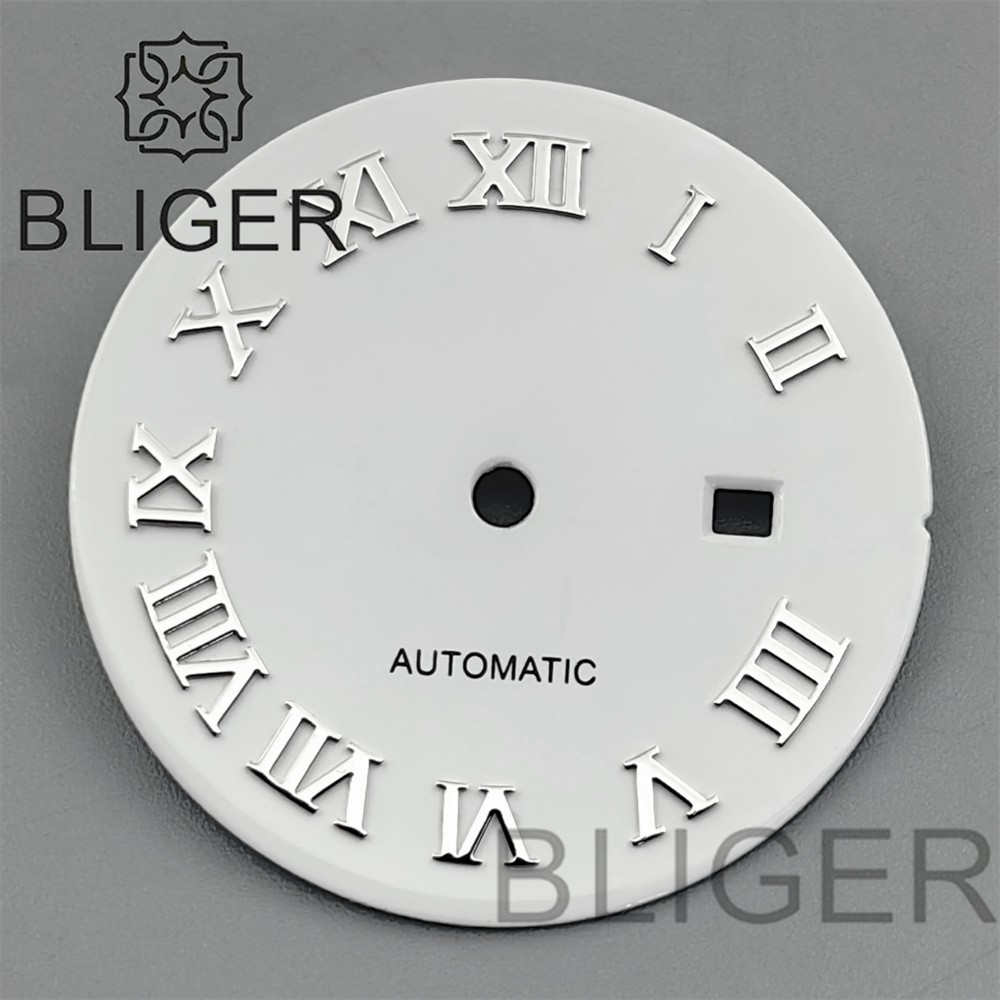 24.5mm Roman Numerals Sun Pattern Watch Dial Date Fit NH05 06 Movement