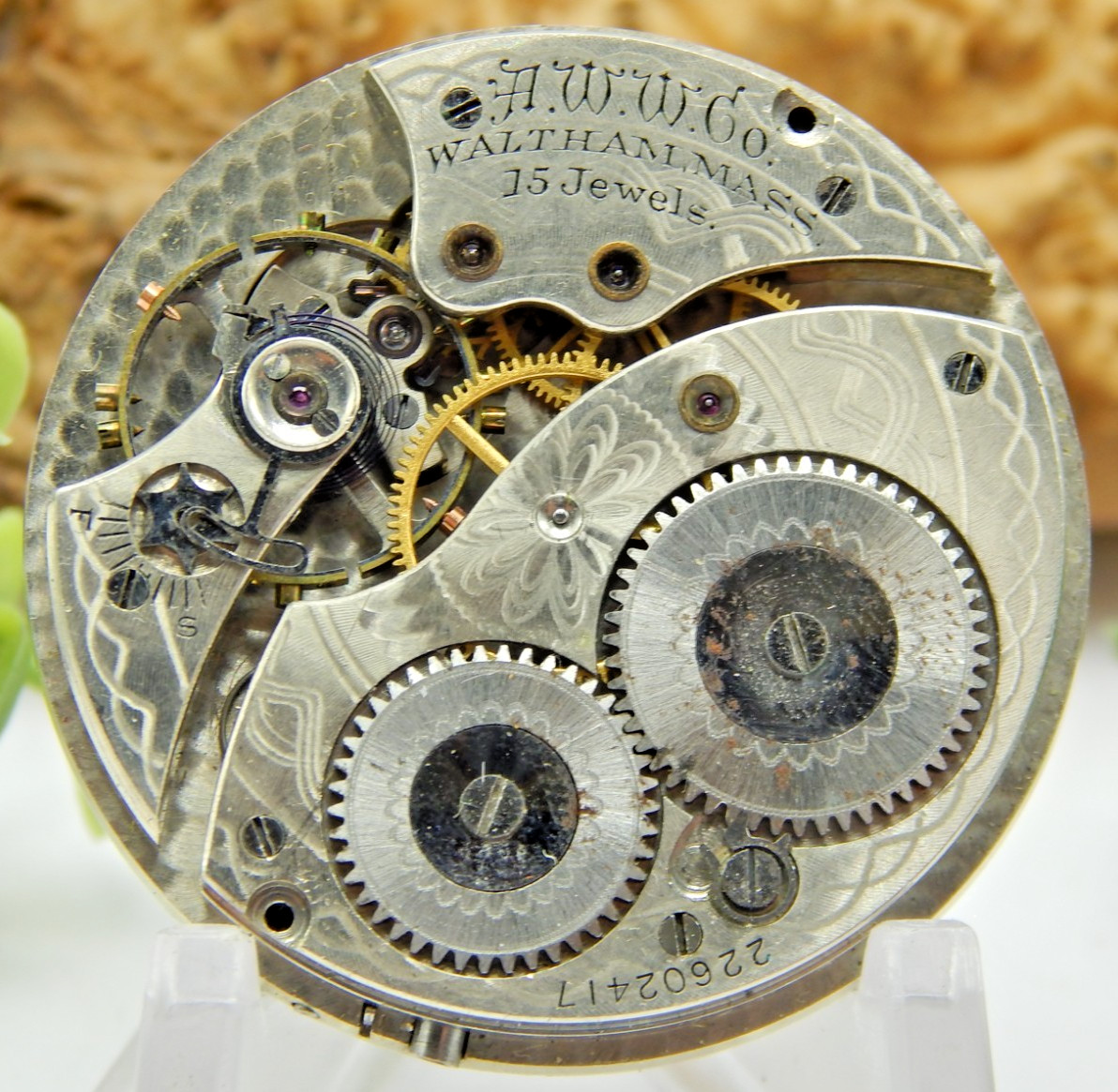 Antique Pocket watch movement Waltham Colonial Series 1420 14S 15 jewel OF ’19