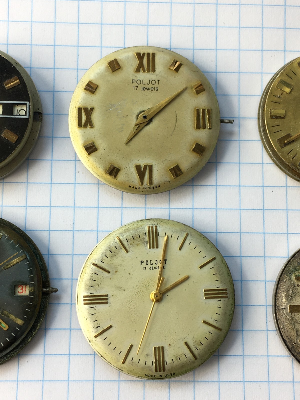 MOVEMENTS (12pcs) FOR MENS WRIST WATCH Slava Vostok Poljot USSR for parts
