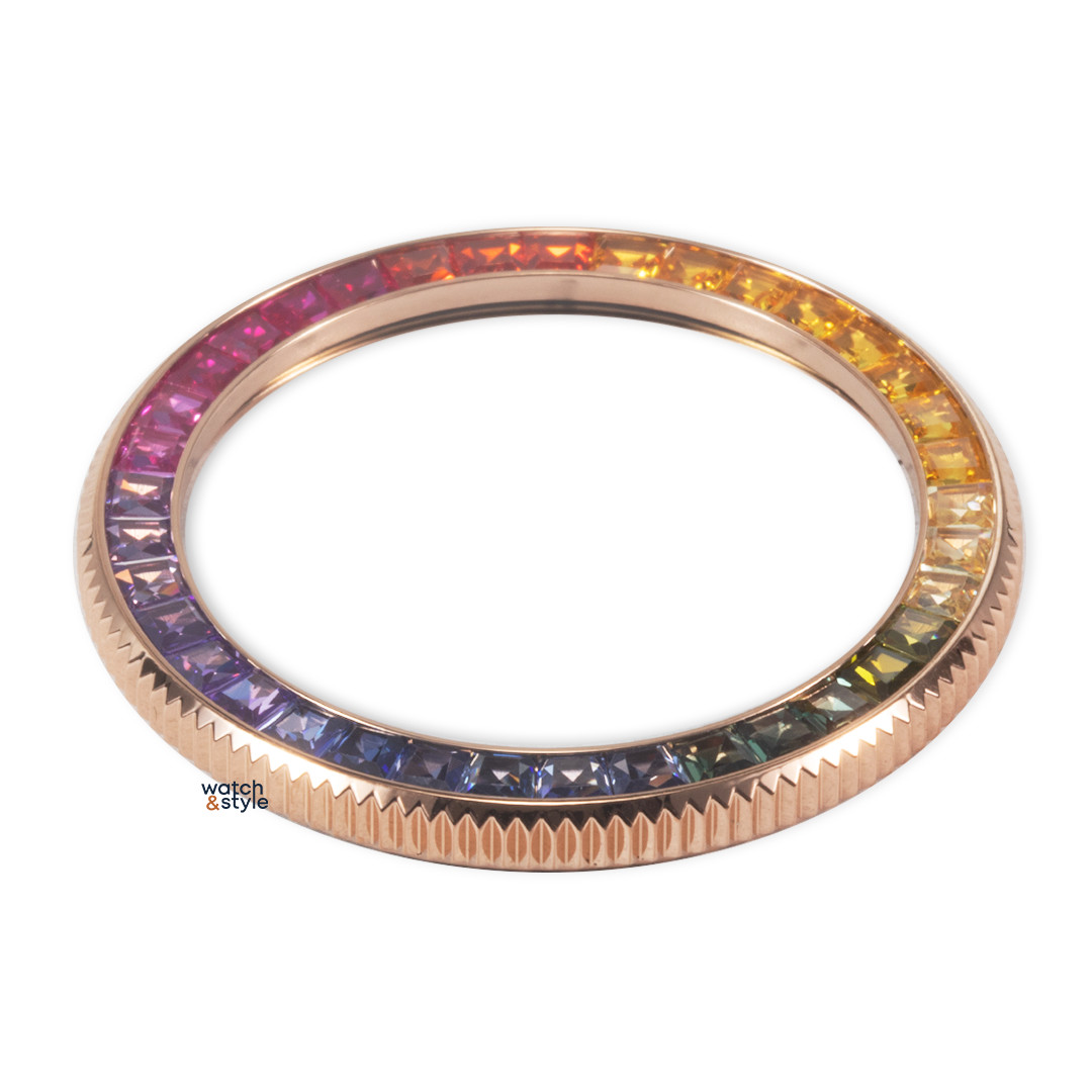 R1661 SKX007/SRPD Jewelled Coin Edge Rotating Bezel – Rose Gold