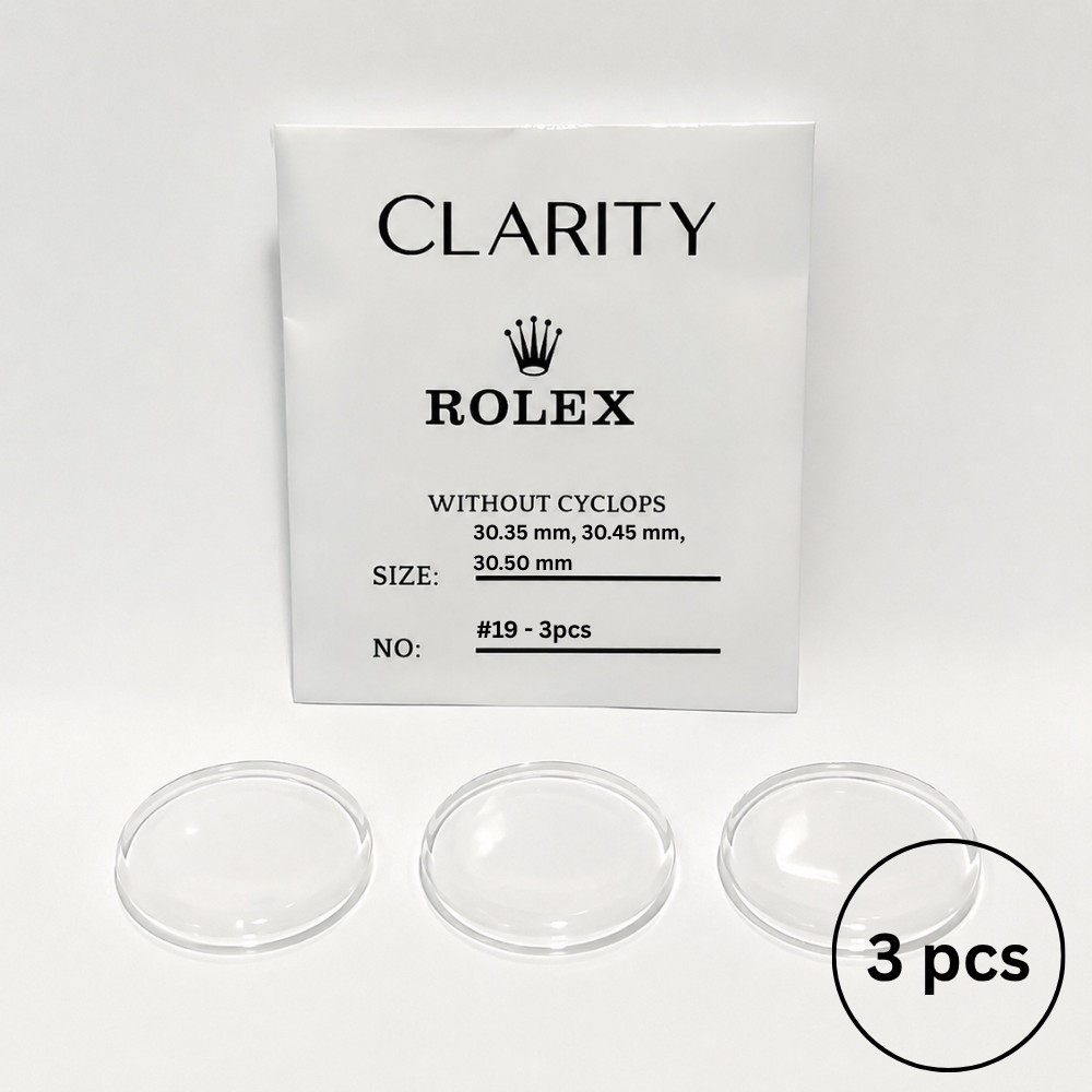 Plastic Plexi Watch Crystals Rolex DateJust 3pcs w/o Cyclop B25 19 J1 Tudor